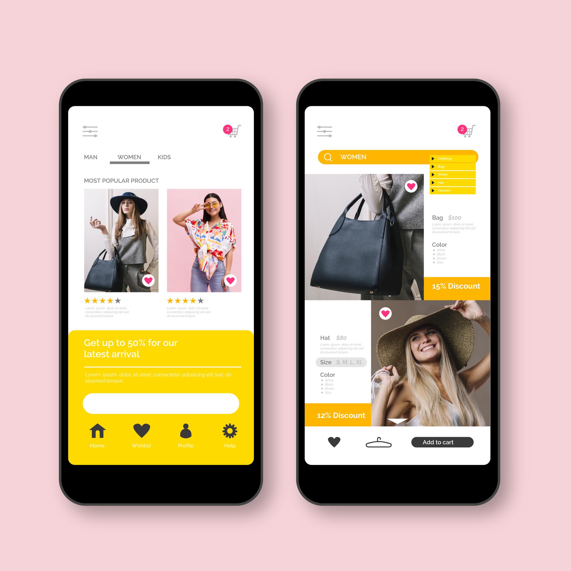 Fashion shopping app concept