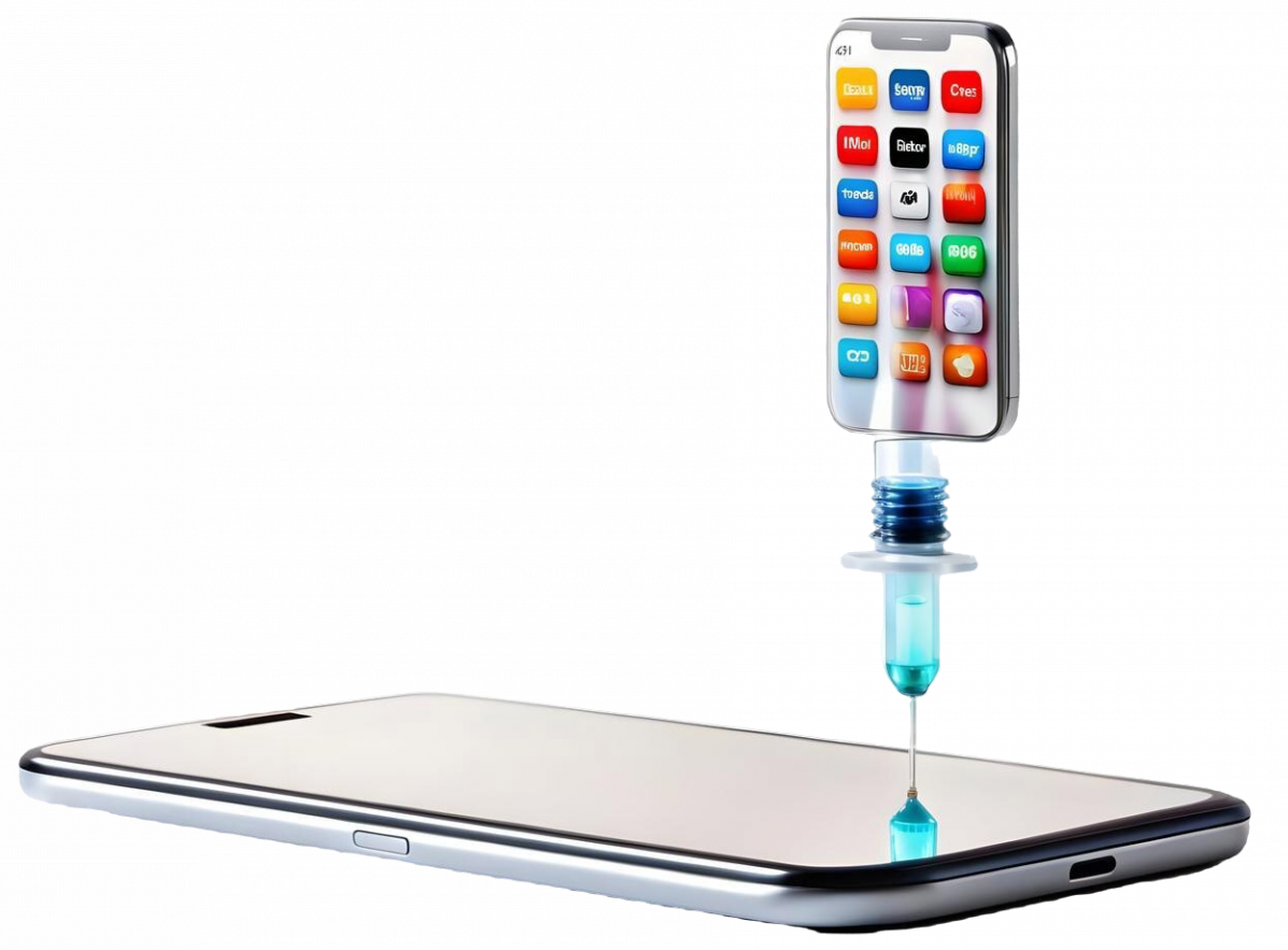 3D Insulin syringe and diabetes medicine delivery app development floating concept as A sleek design featuring an insul