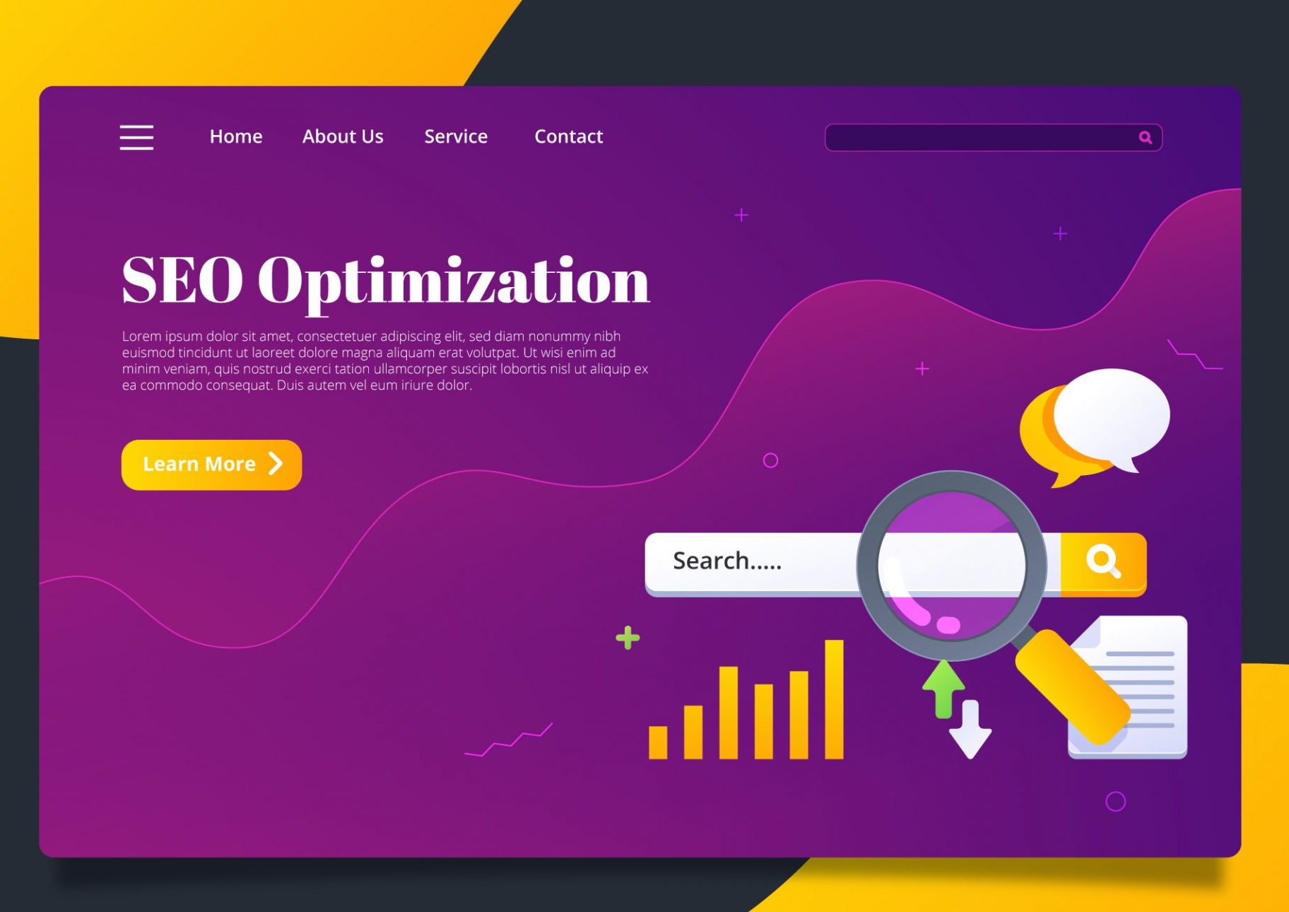 Seo website design landing page hero section by top 1%