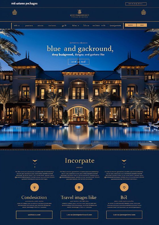 Bold Layout design With Large Typography Effect hotel Website Autumn Theme Layout Idea Designs