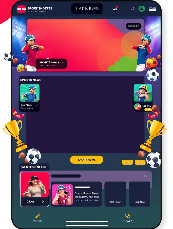 fantasy Sports app Layout Screen for a Sports Streamer With Vibrant Colors Sport Game Interface development Design